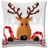 VERVACO Kit Cuscino Punto Croce Renna Set Ricamo Principianti Cuscini Gobelin Decorativi ca. 40 x 40 cm Accessori per Lavoretti Creativi DIY Casa Decor Hobby Adulti Cross Stitch