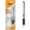 BIC Penna stilografica X-pen Chrome, media, blister da 1 pezzo, argento