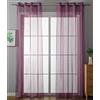 Gardinenbox Set di 2 tende trasparenti Uni, 225 x 140 cm (altezza x larghezza), lilla, con occhielli, chiusura a nastro, per soggiorno, 20332-cn2
