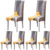 ARNTY Coprisedie con Schienale 6 Pezzi/4 Pezzi,Coprisedia Elasticizzato,Universale Lavabile Coprisedia Elastico con Schienale per Sala da Pranzo,Hotel,Ristorante (Grigio&Arancio, 6 Pezzi)