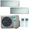 DAIKIN CONDIZIONATORE DAIKIN STYLISH NEW TOTAL SILVER DUAL SPLIT 9000+9000 BTU INVERTER R32 2MXM40M A++/A++ WIFI