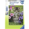Ravensburger - Puzzle Bambino - Puzzle 100 p XXL - Gattino tra i fiori - Da 6 anni - 10847