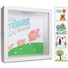 GLÜCKSWOLKE - Salvadanaio per bambini, motivo: maialino salvadanaio, cornice 3D, idea regalo per l'acquisto di un auto o una casa, oppure per un compleanno