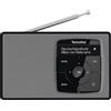 TechniSat DIGITRADIO 2 - Radio portatile DAB+/FM con batteria (con streaming audio Bluetooth, sveglia, display OLED, presa per cuffie, altoparlante 1 W RMS), nero/argento