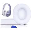 SoloWIT® Cuscinetti Auricolari Di Ricambio per Beats Studio 2 e Studio 3 Wired/Wireless Cuffia con morbida pelle proteina/memory foam/nastro adesivo forte - Bianca