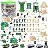 deAO Set di Gioco Militare da 100 Pezzi con Soldati in Miniatura; Personaggi Militari; Serbatoi; Aerei; Bandiere; Accessori per Trasporto e Combattimento