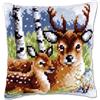 VERVACO Kit Cuscino Punto Croce Famiglia dei Cervi Set Ricamo Principianti Cuscini Gobelin Decorativi ca. 40 x 40 cm Accessori per Lavoretti Creativi DIY Casa Decor Hobby Adulti Cross Stitch