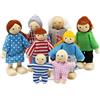 Wagoog Set Famiglia di Bambole in Legno - 8 Persone Mini Figure Playset per Ragazze e Bambini - Regalo Giocattolo Finta