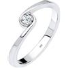DIAMORE Elli DIAMONDS Anello Donne Solitario di Fidanzamento con Diamante (0,03 ct.) in Argento Sterling 925