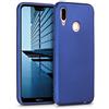 kwmobile Custodia Compatibile con Huawei P20 Lite Cover - Back Case Morbida - Protezione in Silicone TPU Effetto Metallizzato blu metallizzato