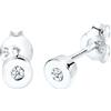 DIAMORE Elli diamonds Orecchini Donne Basic Classico con diamante (0,06 Ct.) In Argento Sterling 925