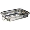 IBILI 651425 - Rostiera classica in acciaio inox con manici pieghevoli in metallo 25x19x5,5 cm