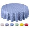 Home Direct Tovaglia in Tela Cerata plastificata Rotonda 160cm Pois Piccolo Blu Grigio