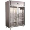 Forcar Armadio frigorifero in acciaio inox aisi 304 - ventilato - mod. g-gn1410tng - gastronorm 2/1 (cm 65 x 53) - n. 2 porte vetro - capacita' lt 1325 - temperatura -2°/+8°c - dim. cm l 148 x p 83 x h 201 - norma ce