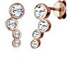 Elli Orecchini da Donna in Argento 925 Placcati Oro Rosa con Cristalli Bianchi
