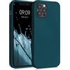 kwmobile Custodia Compatibile con Apple iPhone 12 / iPhone 12 Pro Cover - Back Case per Smartphone in Silicone TPU - Protezione Gommata - petrolio matt