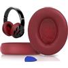 SoloWIT® Cuscinetti Auricolari Di Ricambio per Beats Studio 2 e Studio 3 Wired/Wireless Cuffia con morbida pelle proteina/memory foam/nastro adesivo forte - Borgogna