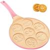Erreke Padella Pancake, Adatta per Tutti i Tipi di Cucina, Padelle Antiaderente, Design Divertente per Bambini, 26 cm, Padelle Induzione Colore Rosa
