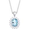 Elli Collana con Pendente da Donna in Argento 925 con Topazio Blu, 45 cm