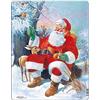 Larsen JUL7 Babbo Natale che si rilassa con i suoi amici animali, Puzzle Incorniciato con 32 pezzi