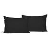 Italian Bed Linen Coppia Federe Elegant, Set 2 Federe Cuscino, 2 Federe Letto a Sacco con Patella, Lavorato in Italia, Nero