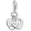 Thomas Sabo Ciondolo da Donna, Argento 925, I love you double charm