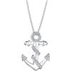 Elli Collana da Donna, Ciondolo a Forma di Ancora, con Cristalli, in Argento Sterling 925