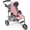 Bayer Chic 2000-61215 - Passeggino per bambole Lola, Passeggino da jogging, Passeggino per bambole, Passeggino per bambole, Melange grigio-rosa, 50 cm, 70 x 33 x 62 cm