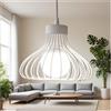 Chrasy E27 Vintage Sospensione Gabbia Metallo Retrò Lampada a Sospensione Soffitto Gabbia Lampada in Stile(Bianco)