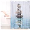 Relaxdays 10022613 Tenda Da Doccia, Vasca da Bagno, Stampa Pietre su Acqua, Poliestere, Lavabile, Anti-Muffa, 180x180 cm, Blu
