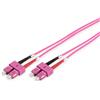 DIGITUS DK-2522-02-4 - Cavo In Fibra Ottica OM4 - 2 m - da SC a SC - Duplex - 1/10/40/100 Gbit/s - Cavo LAN In Fibra Ottica Multimodale MM - Tipo Di Fibra: 50/125 µ - Viola (Violet)