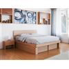 Vivere Zen Letto in legno massello artigianale - Lichene con testata e cassetti laterali (Struttura Naturale - Misura int. 90x200 (est. 111x211))