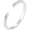 Elli Anello da Donna in Argento 925 con Cristallo Bianco