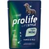 Prolife Lifestyle Cane Adult Light Mini 100 gr - Merluzzo e riso Cibo Umido per Cani