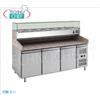 BANCO PIZZA REFRIGERATO 3 PORTE, vetrina refrigerata profonda 380 mm, capacit 9 bacinelle GN 1 3 (mm 325x175), temp.+2 +8C, ECOLOGICO CLASSE C, GAS R290, Kw.0,398, V.230 1, Peso 345 Kg, dim.mm.2020x800x1400h