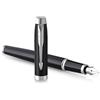 Parker IM Penna Stilografica | Nero Opaco con Puntale Cromato | punta fine con inchiostro blu | confezione regalo