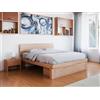 Vivere Zen Letto in legno massello artigianale - Lichene con testata e cassetto frontale (Struttura Colorata - Misura int. 90x200 (est. 111x211))