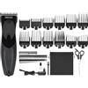 WAHL Haircut & Beard Taglia Capelli e Regolabarba di Precisione per Uomo, Senza Filo, a Batteria Ricaricabile; Per Capelli, Barba Lunga e Corta, Kit con 10 Pettini Guida, Pettine e Forbici