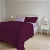 Italian Bed Linen Completo Letto 100% Cotone Natural Color, Matrimoniale, Prugna/Lilla
