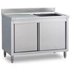 Ristosubito Lavello/Lavatoio Armadiato Acciaio Inox una Vasca con gocciolatoio Modello A1VGS/D127 Dim. cm L.120 P.70 H.85