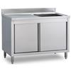 Ristosubito Lavello/Lavatoio Armadiato Acciaio Inox una Vasca con gocciolatoio Modello A1VGS/D126 Dim. cm L.120 P.60 H.85