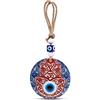 MYSTIC JEWELS - Hamsa della mano di Fatima in vetro con occhio turco per buona fortuna in casa (Modello 1)