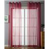 Gardinenbox 203322 - Set di 2 tende trasparenti con occhielli, chiusura a nastro, 225 x 140 cm (altezza x larghezza), colore bordeaux