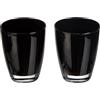 Excelsa Happy Colour Set Bicchieri Acqua, Vetro, Nero, 2 Pezzi