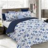 Italian Bed Linen Set Copripiumino Fantasy, Lavorato in Italia - Parure Copri Piumino - Sacco Piumone 150x200 cm con Patella e federa Cuscino, Singolo, Foglie