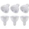 DiCUNO Lampadina LED MR16 GU5.3 5W, Non dimmerabile, Lampadine LED spot, Equivalente alogeno 50W, 380LM, Bianco caldo 2700K, AC/DC 12V, angolo del fascio di 60 °, 6 Pezzi