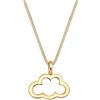 Elli Collana da donna in argento 925, con motivo nuvoloso, placcata oro, lunghezza 45 cm