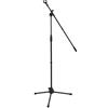 World Rhythm WR-501 Asta per microfono a braccio - Asta per microfono regolabile in altezza con treppiedi e clip per microfono Ideale per cantanti, overhead, batteria, studi