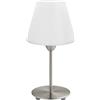 Eglo lampada da tavolo Damasco 1, lampada da comodino in metallo argento