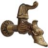 Rubinetto Draghetto decorativo in ottone antichizzato 1/2" a leva con adattatore portagomma